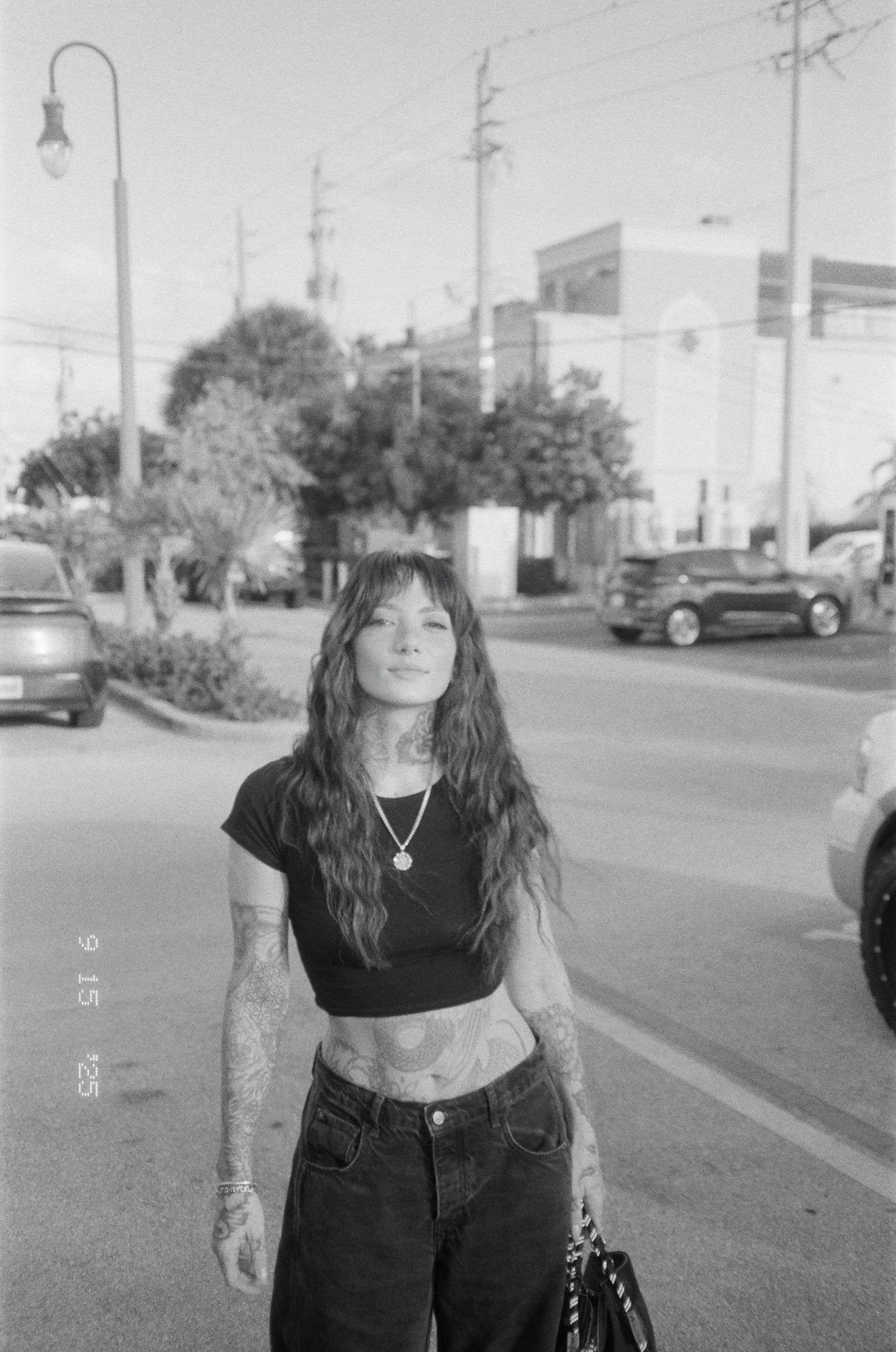 Angel, B&W film street portrait
